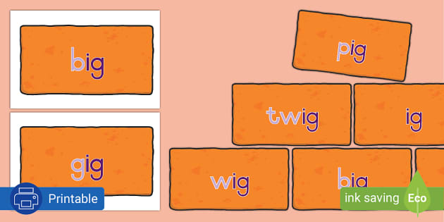 Grade 1 Phonics Ig Word Wall Cards Teacher Made Twinkl 3608