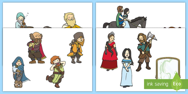 Snow White and the Seven Dwarfs Word Cards (teacher made)