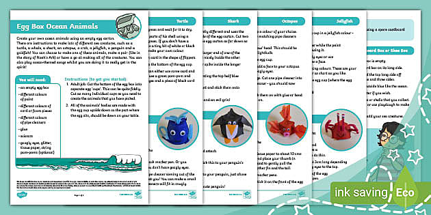 Egg Box Ocean Animals (teacher made) - Twinkl Egg Box Ocean Animals (teacher made) - Twinkl