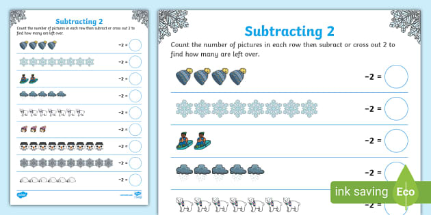 👉 Subtracting 2 Activity Sheet (teacher Made) - Twinkl