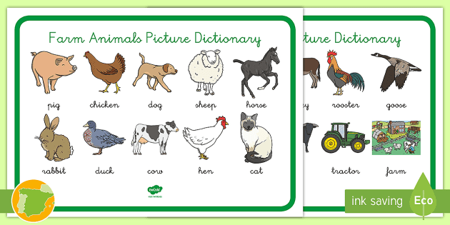  A2 Diccionario de imágenes  Animales de la granja en inglés