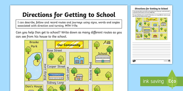 Giving Directions Worksheet - Teacher-Made CfE Resource