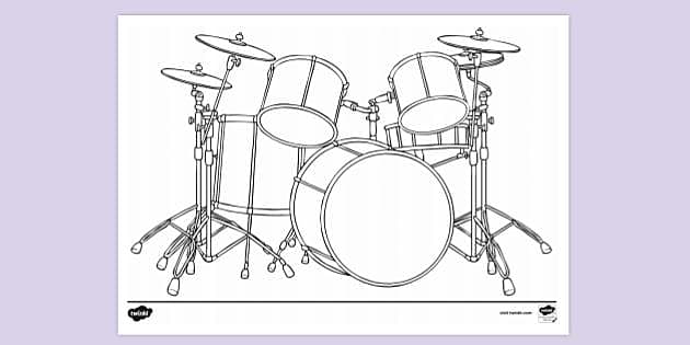 How to draw a Drum Set - YouTube