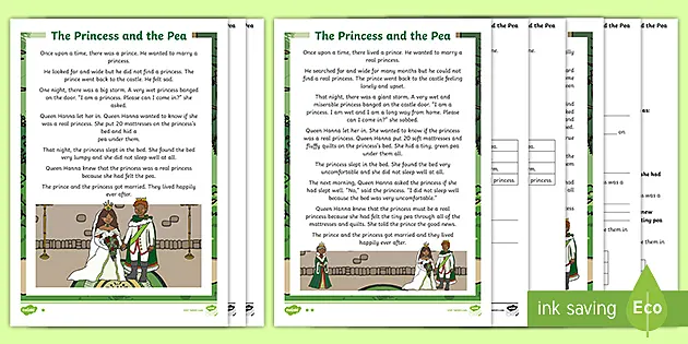 the princess and the pea reading comprehension