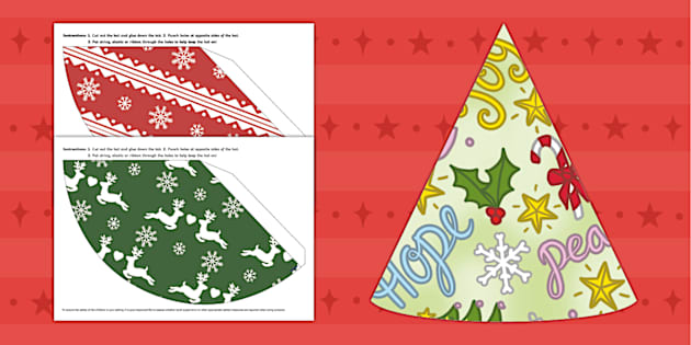 Christmas Party Hats Simple Christmas Craft for Kids