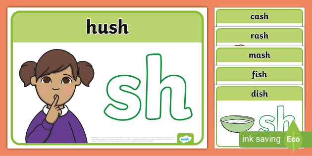 Final 'Sh' Sound Word Cards (teacher made) - Twinkl