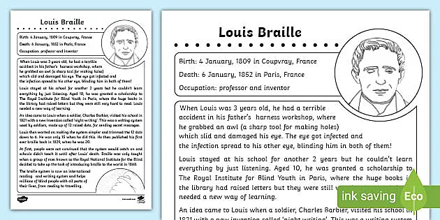 Louis Braille Significant Individual Fact Sheet - Information