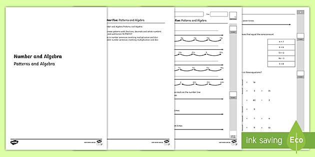 Year 5 Patterns and Algebra Assessment Sheet - Twinkl