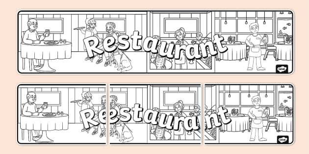 Restaurant Colouring Display Banner Lenseignant A Fait