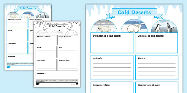 Cold Deserts Fact File Template (teacher Made) - Twinkl