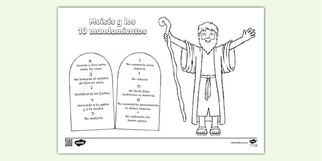 Moisés y los diez mandamientos para colorear (teacher made) mois-s-y-los-diez-mandamientos-para-colorear-teacher-made