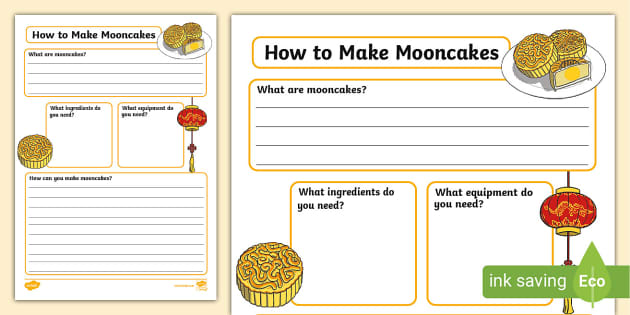 Mooncake Recipe Template, Mid-Autumn Festival, Moon Cakes