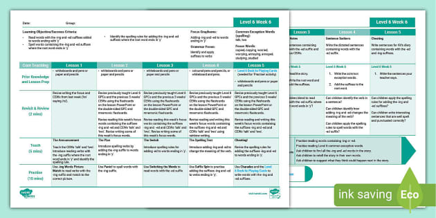 Twinkl Phonics Level 6 Week 6 Weekly Plans (teacher Made)