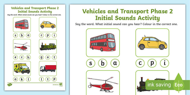 Vehicles and Transport Phase 2 Initial Sounds Activity