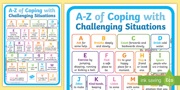 A Z Of Coping With Challenging Situations Display Poster