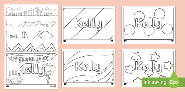 FREE! - Kelly Name Simple Colouring Activity Sheets - Twinkl