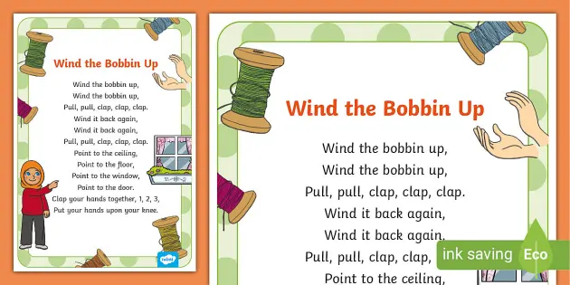 Wind The Bobbin Up Nursery Rhyme Poster Teacher Made