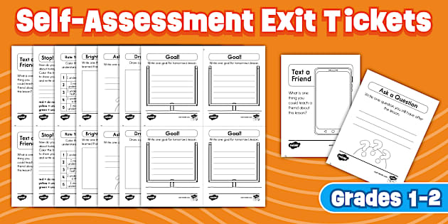 Self-Assessment Exit Tickets for Any Subject for 1st-2nd Grade