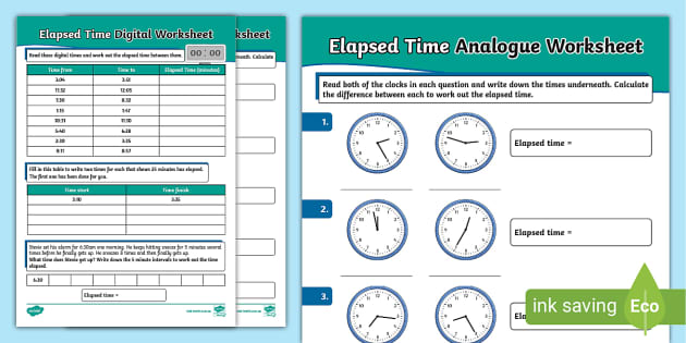 Elapsed Time Worksheet Teacher Made Twinkl 4148