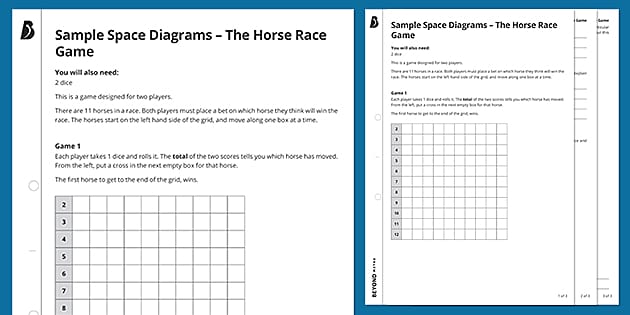 👉 Sample Space Diagrams - The Horse Race Game | KS3 Maths