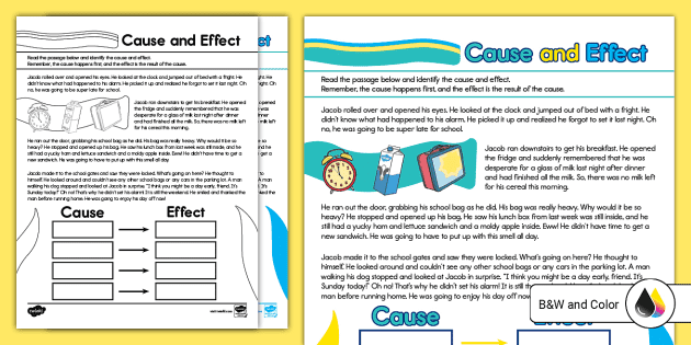 Effect　and　Second　Cause　Grade　Reading　Passage　Activity