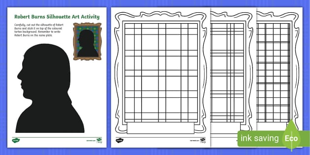 All About Robert Burns Silhouette Art Activity - Twinkl