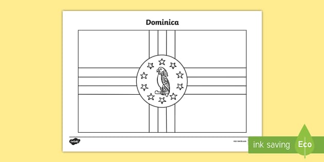 Dominica Flag Colouring Sheet - Twinkl
