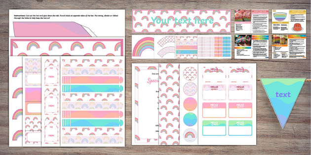 Pastel Rainbow Party Pack  Twinkl Party (teacher made)