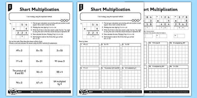 2 digit by 1 digit multiplication pdf maths resources