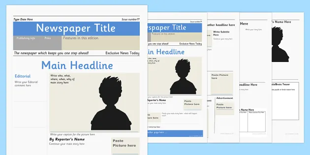 Blank Newspaper Report Informative Writing Resources