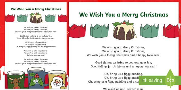 We Wish You a Merry Christmas Song Lyrics - Christmas Song, Carol, Santa