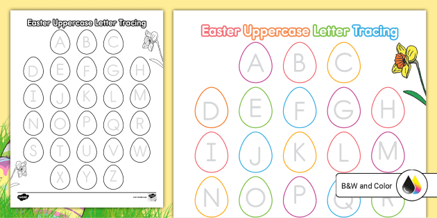 easter uppercase letter tracing activity teacher made