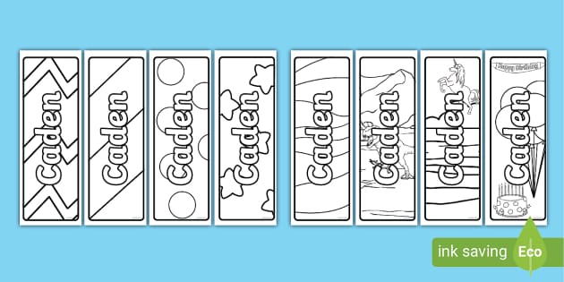 FREE! - Caden Name Simple Colouring Bookmarks (teacher made)