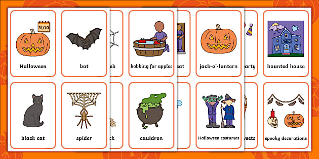 Twinkl Symbols: Halloween Flashcards (teacher made) - Twinkl