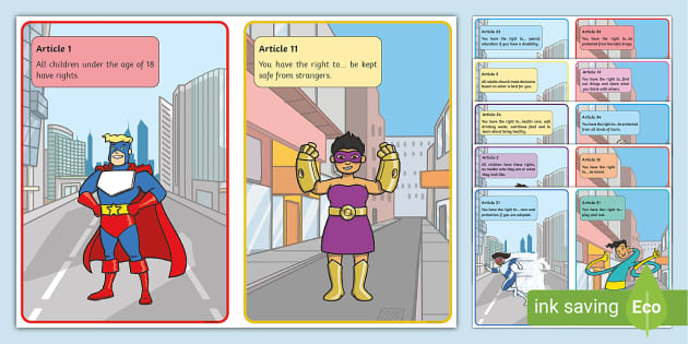 UNCRC Class Charter Superhero Articles Display Posters