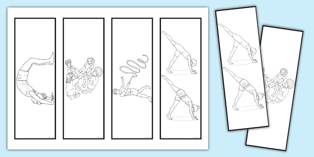 Gymnast Colouring Pages Bookmarks Ks2 Twinkl Twinkl