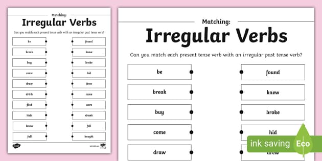 homework irregular verbs