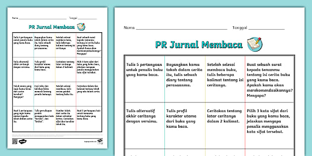 Jurnal PR Keterampilan Membaca Editable (teacher made)