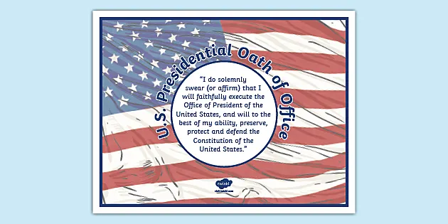 United States Presidential Oath Of Office Poster Twinkl