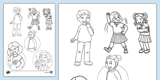 Laughter Colouring Sheet (teacher made) - Twinkl