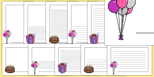 birthday party borders and frames