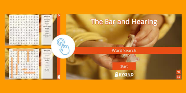 The Ear and Hearing Interactive Word Search - Twinkl