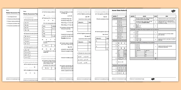 year 6 sats algebra questions assessment preparation