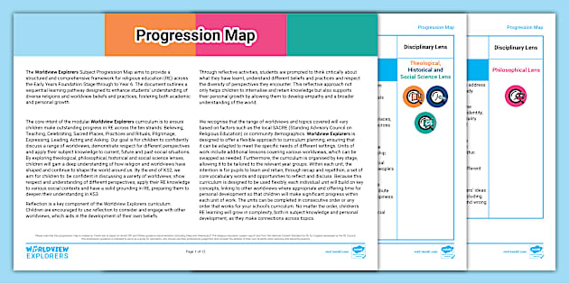 Worldview Explorers Progression Map (teacher made) - Twinkl