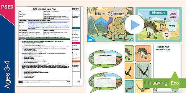 EYFS PSED Dino Differences Adult Plan And Resource Pack