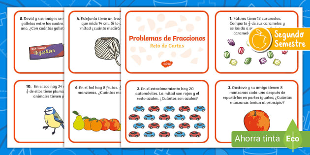 Juego De Tarjetas Reto De Fracciones Teacher Made 3833