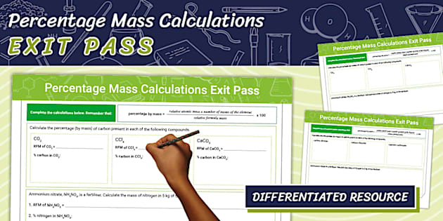Percentage Mass Calculations Exit Passes