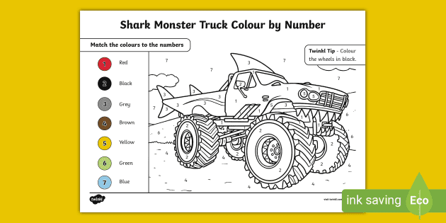 FREE Printable Transportation Color by Number Worksheets