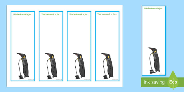 Penguin Editable Bookmarks (l'enseignant a fait) - Twinkl