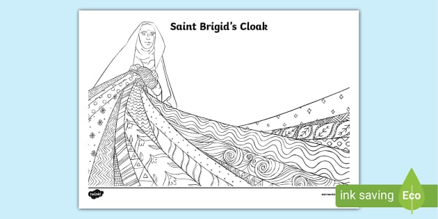 Saint Brigid's Cloak Mindfulness Colouring Page - Twinkl